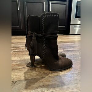 Elegant Brown Suede Ankle Boots COACH
